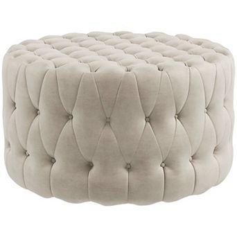 Homcom Button Tufted Ottoman Foot Stool With Velvet-feel Upholstery