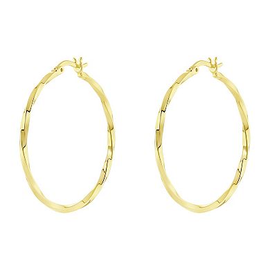 PRIMROSE Polished Twisted Hoop Earrings