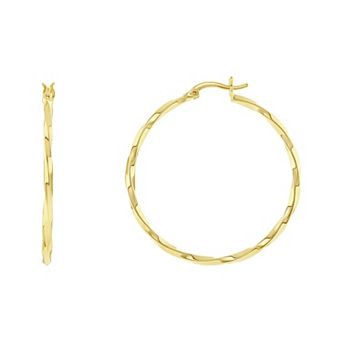 PRIMROSE Polished Twisted Hoop Earrings