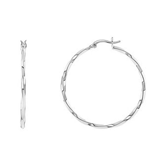 PRIMROSE Polished Twisted Hoop Earrings