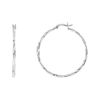 PRIMROSE Polished Twisted Hoop Earrings
