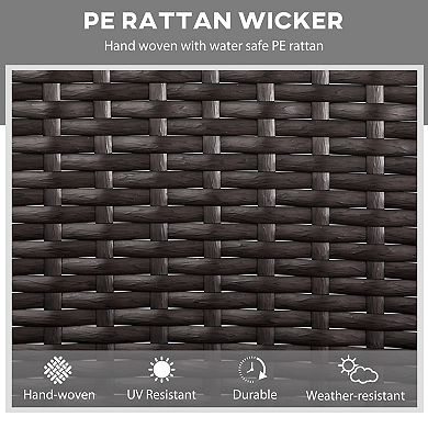 Outsunny Wicker Rocking Chair, Outdoor Rocker w/ Cushions