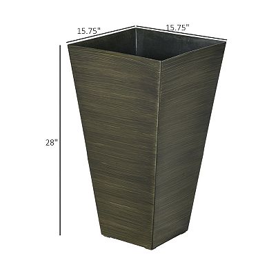 Outsunny Set of 3 Tall Outdoor Planters w/ Drainage Holes