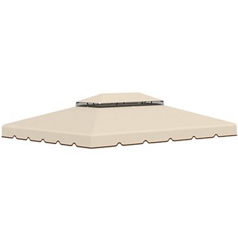 Outsunny 10ft x 10' Double Roof Gazebo Replacement Canopy Top Cover