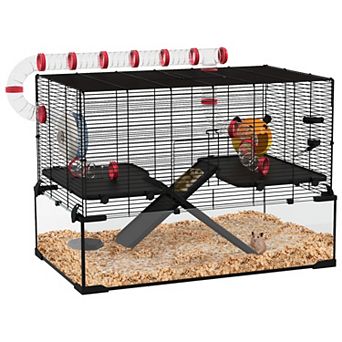 31" Hamster Cage With Tubes And Tunnels Deep Glass Bottom