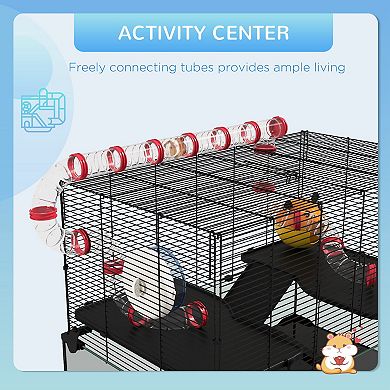 31" Hamster Cage With Tubes And Tunnels Deep Glass Bottom