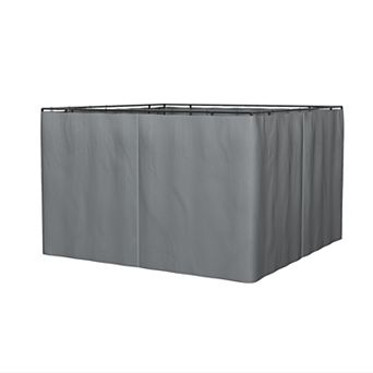 Outsunny 9.84ft x 11.8' Gazebo Sidewall Set with Hooks/C-Rings
