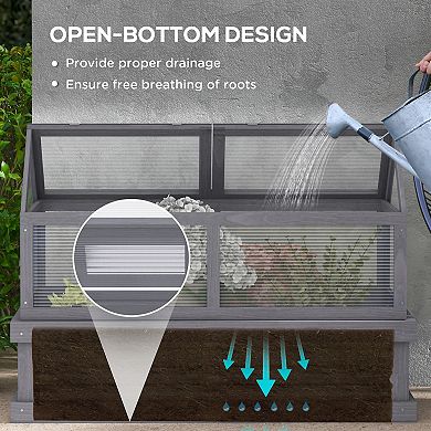 Outsunny Raised Garden Bed with Polycarbonate Greenhouse