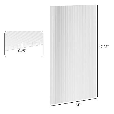 Outsunny 14 Pcs Twin-wall Polycarbonate Greenhouse Panels, 4' X 2' X 0.16"