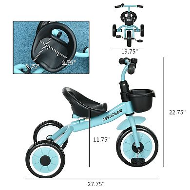 Qaba Tricycle For Kids Age 2-5, Toddler Bike For Children, Blue