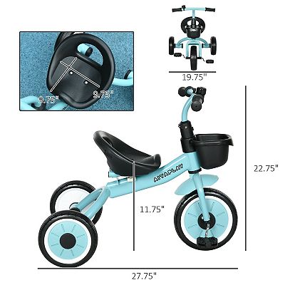 Qaba Tricycle For Kids Age 2 5 Toddler Bike For Children Blue