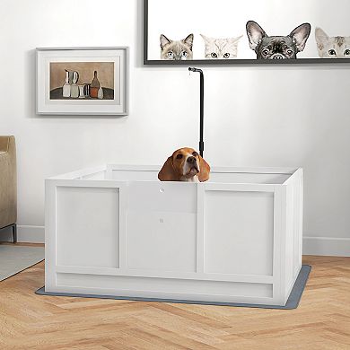 Whelping Box For Dogs With Pee Pad, Pig Rail, 41" X 39"