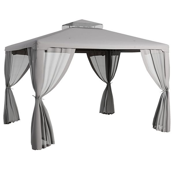 9.6' X 11.6' Outdoor Patio Gazebo Pavilion Canopy Tent W/ 2