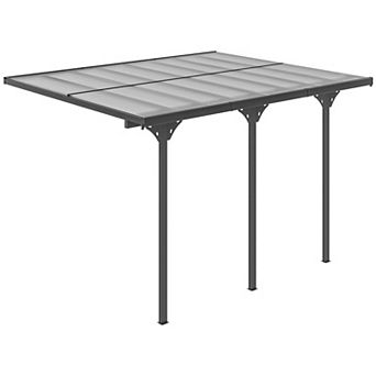 Outsunny 12ft x 10' Transparent Wall Pergola, UV Blocking Awning