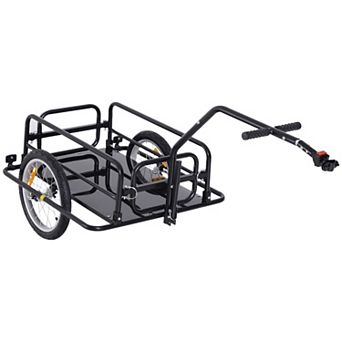 Folding Bicycle Cargo Storage Cart And Luggage Trailer With Hitch - Black