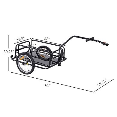 Folding Bicycle Cargo Storage Cart And Luggage Trailer With Hitch - Black