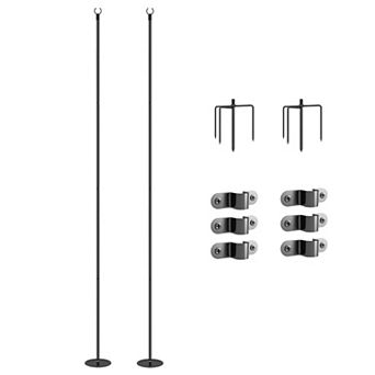 Outsunny String Light Poles, 10ft Steel Light Poles for Outside, 2 Pack