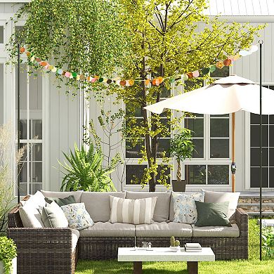 Outsunny String Light Poles, 10ft Steel Light Poles for Outside, 2 Pack