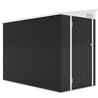 Outsunny 4ft x 7.7' Storage Shed, Galvanized, Locking