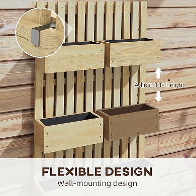 Outsunny 5 Box Raised Garden Bed w/ Trellis, Drain Holes