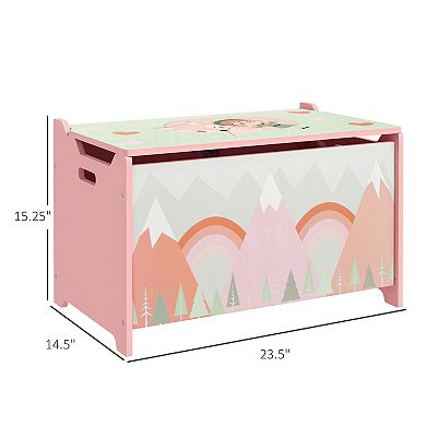 Toy Box With Lid, Toy Chest Storage Organizer For Bedroom, Pink