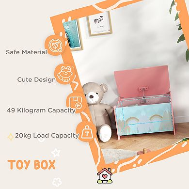 Toy Box With Lid, Toy Chest Storage Organizer For Bedroom, Pink