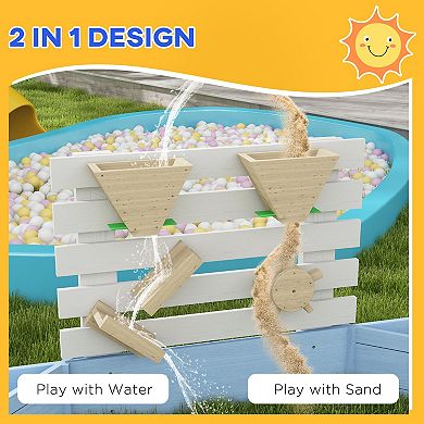 Wooden Sandbox For 3-7 Years, 85" X 85" X 25", Blue