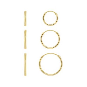 PRIMROSE 12 mm, 15 mm, & 18 mm Endless Hoop Earrings Trio