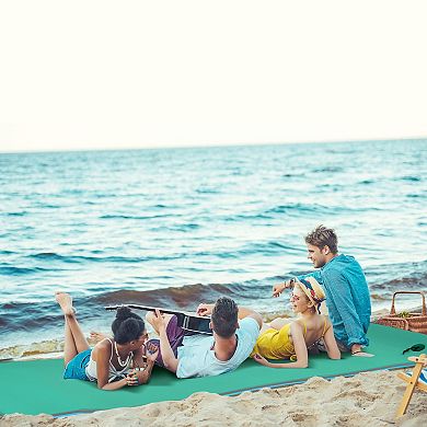 Soozier 12.5' X 5' Floating Mat With Drink Holders 3-layer Lily Pad, Green