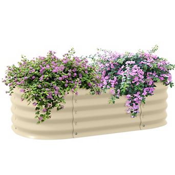 Outsunny Galvanized Raised Garden Bed Planter Box, 3.4ft x 2' x 1'
