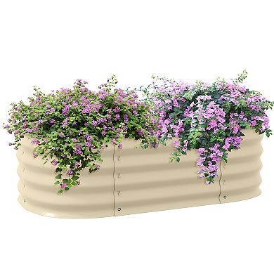 Outsunny Galvanized Raised Garden Bed Planter Box, 3.4ft x 2' x 1'