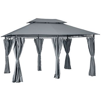 10'x13' Outdoor 2 tier Vented Canopy Steel Gazebo Bbq Party Tent Shelter Shade