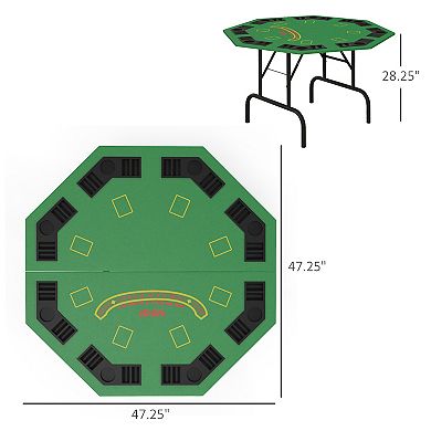 Soozier 47" Foldable Poker Table 8 Player Blackjack Game Table