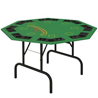 Soozier 47" Foldable Poker Table 8 Player Blackjack Game Table