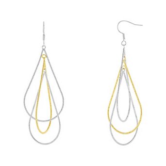 PRIMROSE Triple Textured Teardrop Earrings