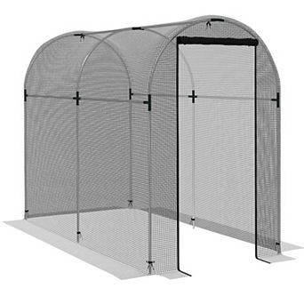 Outsunny 4' X 8' Plant Protection Tent Crop Cage With Door, Black