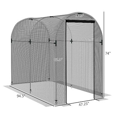 Outsunny 4ft x 8ft Plant Protection Tent Crop Cage with Door