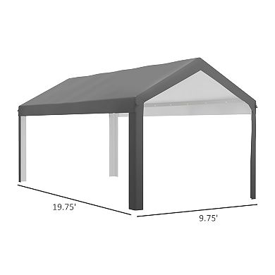 Outsunny 10 x 20ft Carport Canopy Replacement, UV Resistant