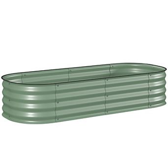 Outsunny Galvanized Raised Garden Bed Planter Box, 4.9ft x 2' x 1'