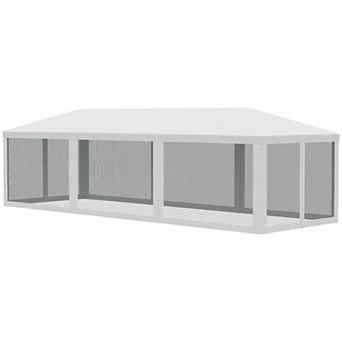 Outsunny 10ft x 28' Party Tent with 8 Removable Net Sidewalls
