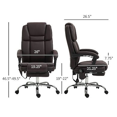 Vinsetto Vibration Massage Office Chair With Heat, Pu Leather, Brown