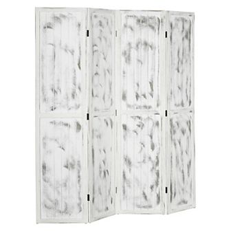 4-panel Folding Divider Room, 5.5 Ft Louvred Privacy Screen Panels, White