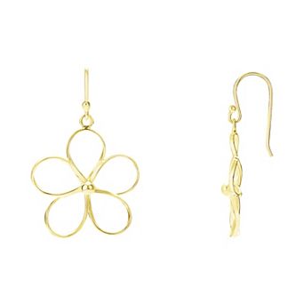 PRIMROSE Silver Tone Wire Flower Drop Earrings