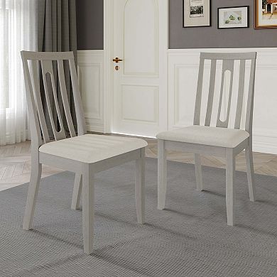 Modern Wooden Dining Chair With Warm Grey Cover