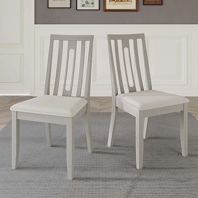 Modern Wooden Dining Chair With Warm Grey Cover