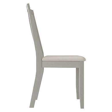 Modern Wooden Dining Chair With Warm Grey Cover