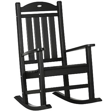 Outsunny Outdoor Rocking Chairs Hdpe Slatted Design, Porch Rocker