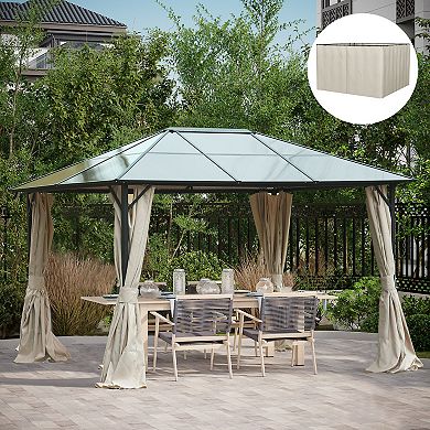 Outsunny 9.84ft x 11.8' Gazebo Sidewall Set with Hooks/C-Rings