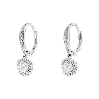 PRIMROSE Pave Cubic Zirconia Leverback Drop Earrings