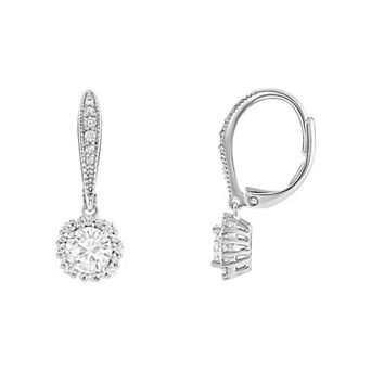 PRIMROSE Pave Cubic Zirconia Leverback Drop Earrings